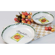 Haonai Elegant design decal ceramic pasta plate
